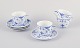 Royal 
Copenhagen 
Musselmalet 
Halvblonde, 
fire par 
kaffekopper med 
 underkopper.
Modelnummer: 
...