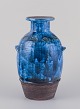 Aldo Londi for 
Bitossi. Vase 
in Rimini blue 
glazed ceramic 
with geometric 
patterns. 
Classic form 
...