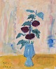 Karin Blix 
(1890–1989), 
svensk 
kunstner.
Olie på 
træplade.
Motiv af 
blomster i 
vase.
Abstrakt ...
