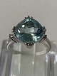 Guldring med Brillanter og Aquamarin 14 Karat
Størrelse 54