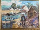 Svend Nielsen 
(1908-93):
Havneparti med 
personer, 
Sandvig, 
Bornholm.
Olie på 
lærred.
Sign.: ...