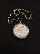Silver pocket watch with chain