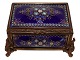 Tahan France
Gilded bronze Jewellery box with dark blue Sevres 
enamel from around 1880