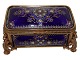 Tahan France
Large gilded bronze Jewellery box with dark blue 
Sevres enamel from around 1880