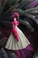 Old Christmas 
tree ornament, 
nice lady with 
umbrella made 
of colored 
crepe paper. H: 
14.5cm.