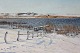 Johannes Larsen 
(1867-1961)
Maleri på 
lærred, 
vintermotiv ved 
fjorden
Sign J.L ...