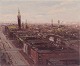 Søren Edsberg, 
dansk kunstner. 

Olie på 
lærred.
Bymotiv af 
København set 
fra ...