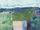 Lars Bertle, 
Svensk 
kunstner.
Olie på 
malerplade.
Abstrakt 
landskab fra 
Rhodos.
Koloristisk 
...