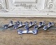 Royal 
Copenhagen 
Musselmalet 
riflet knivstol 

No. 135, 1. 
sortering
Højde 3,2 cm. 
Længde 9,5 ...