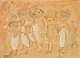 Durack, 
Elizabeth (1915 
- 2000) 
Australien: 
Children of the 
Never Never. 
Akvarel på 
papir. ...