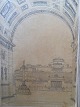 Christian 
Hetsch 
(1830-1903):
Kig gennem 
port til 
Pantheon i Rom.
Radering på 
japanpapir ...