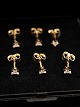 Sæt på 6 14 
karat guld 
ørestikker med 
diamant emne 
nr. 615783