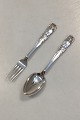 Dansk Gaffel og 
Ske sæt Sølv 
830s med 
Uglemotiv
Måler Gaffel 
18 cm / 7.09 
inch
Måler Ske ...