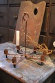Old swedish wrought iron candlestick for 6 candles that can either stand on a table or be hung ...
