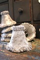 6 pcs. small old vintage lampshades from the 40s for chandelier in fabric with 
tulle and lace edges...