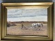 Søren 
Christiansen 
(1858-1937):
Bonde pløjer 
marken.
Olie på 
lærred.
Sign.: SChr.
34x50 ...