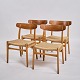 Sæt af fire 
Hans J. Wegner 
spisebordsstole, 
model CH23. 
Teak, 
produceret af 
Carl Hansen & 
Søn i ...