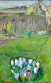 Kielberg, Ole 
(1911 - 1985) 
Danmark: 
Hyacinthbed, 
1958-1960. Olie 
på lærred. 
Signeret: OK og 
...