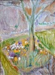 Kielberg, Ole 
(1911 - 1985) 
Danmark: Crocusbed, 
1954-60. Olie 
på massonit. 
Signeret: OK og 
...
