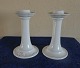 White Magnolia Royal Copenhagen Danish porcelain, 
pair of high candlesticks 14cm