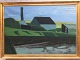 Alfred Bay 
(1905-86):
Landskab med 
huse.
Olie på lærred
Sign.: A. Bay
Udstillingsnummer 
...