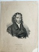 Emilius Bærentzen (1799-1868):Portræt af den italienske violinist og komponist Nicolo Paganini ...