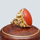 Ring i 14 guld 
med oval koral. 
Ringen er fra 
omkring 1920.
Ring størrelse 
49.
Koral mål 1,7 
x ...