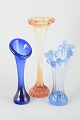 Swedish glass
Set of three 
vases, 1970s.
Organic 
freeform vases 
in blue and 
pink tones, 
with ...