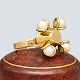 Jens Asby; Ring i 14 kt. guld med fire perler