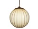 Art Deco loftslampe i cremefarvet rillet glas fra ca. 1940