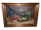 Ingeborg Debois (1897-1970), oil painting with fruits and flowers.The item is in our remote ...