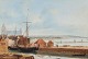 Holm, Peter 
(1798 - 1875) 
Danmark: Scene 
fra Aarhus Havn 
med udsigt til 
Domkirken. 
Signeret : ...