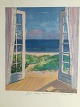 Johannes Meyer 
Andersen 
(1918-2005):
Parti med åben 
havedør mod 
havet, Skagen 
1985.
Offset ...