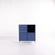 Montana chest of drawers in blue with chrome legs. Designed with three drawers and two doors, ...