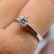Georg Jensen; 
Diamantring i 
18 kt. 
hvidguld. 
Diamant 0.55 
ct. Top 
Wesselton, VVS. 
Ring str. ...