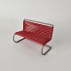 Miniature eller dukkehus sofa med metalstel og omviklet med gummisnor.Vi har også en stol, ...