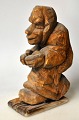Petersen, Thorvald (1899 - 1988) Denmark: A walking woman. Wood carving. Pine wood. Signed. H.: ...