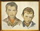 Krøyer, Peter Severin (1851 - 1909) Denmark: Two boys, Skagen 1892. Color lithograph. Signed in ...