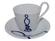 Royal Copenhagen Musica, high handle cup with matching saucer. Decoration E.Designed by ...