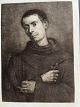 Radering af Wilhelm Hecht - Portræt af en Franciscansk ...