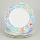Hutschenreuther, sæt af 4 middagstallerkener.Elegant sæt i porcelæn med farverig, dekorativ ...