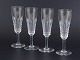 French Crystal, Set of 4 Champagne Glasses.Set of four French champagne glasses in clear ...