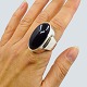 Georg Jensen; Ring i sterlingsølv med onyx