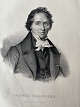 Emilius Bærentzen (1799-1868):Portræt af den franske digter Casimir Delavigne.Litografi på ...