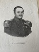 Ubekendt kunstner (19 årh):Portræt af Generalmajor Julius Ferdinand Paludan ...