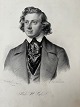 Johann Georg Weinhold (1813-80):Portræt af komponisten Niels W. Gade (1817-90).Litografi på ...