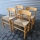 Sæt af 4 folkestole i lakeret eg med sæder af flet, model J39Designer Børge ...