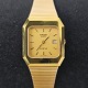 Armbåndsur i guldbelagt rustfrit stål. Mekanisk renset med nyt batteri, ikke ...