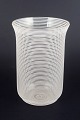 Europæisk studioglas, vase.Cylinderformet kunstglasvase i klart glas med tætliggende ...