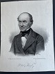 I.W. Tegner (1815-93):Portræt af Forfatter og Kantor Nikolaj Krossing (1798-1872)Litografi ...